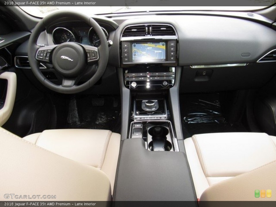 Latte Interior Dashboard for the 2018 Jaguar F-PACE 35t AWD Premium #120867236
