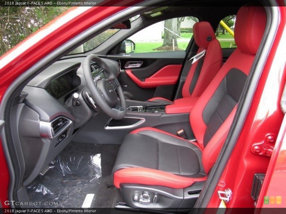 Ebony/Pimento Interior Photo for the 2018 Jaguar F-PACE S AWD #120867539
