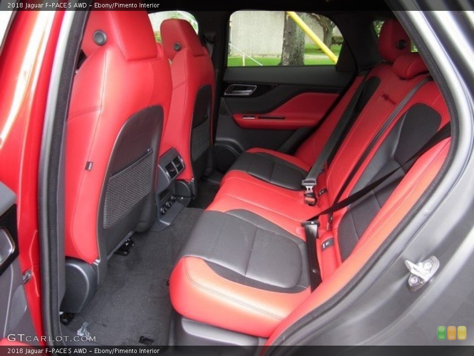 Ebony/Pimento Interior Rear Seat for the 2018 Jaguar F-PACE S AWD #120867569