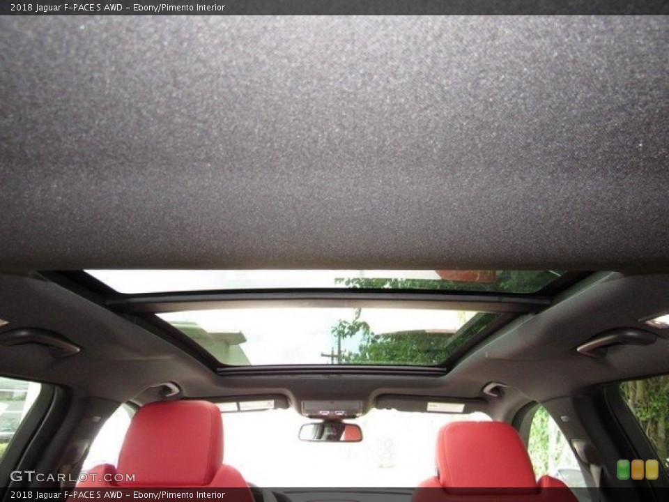 Ebony/Pimento Interior Sunroof for the 2018 Jaguar F-PACE S AWD #120867743
