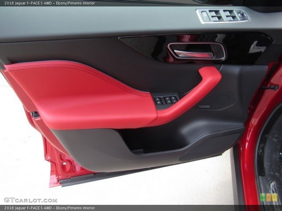 Ebony/Pimento Interior Door Panel for the 2018 Jaguar F-PACE S AWD #120867758