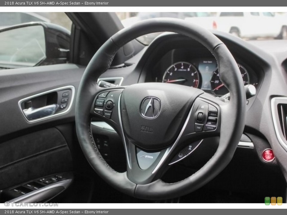Ebony Interior Steering Wheel for the 2018 Acura TLX V6 SH-AWD A-Spec Sedan #120882548