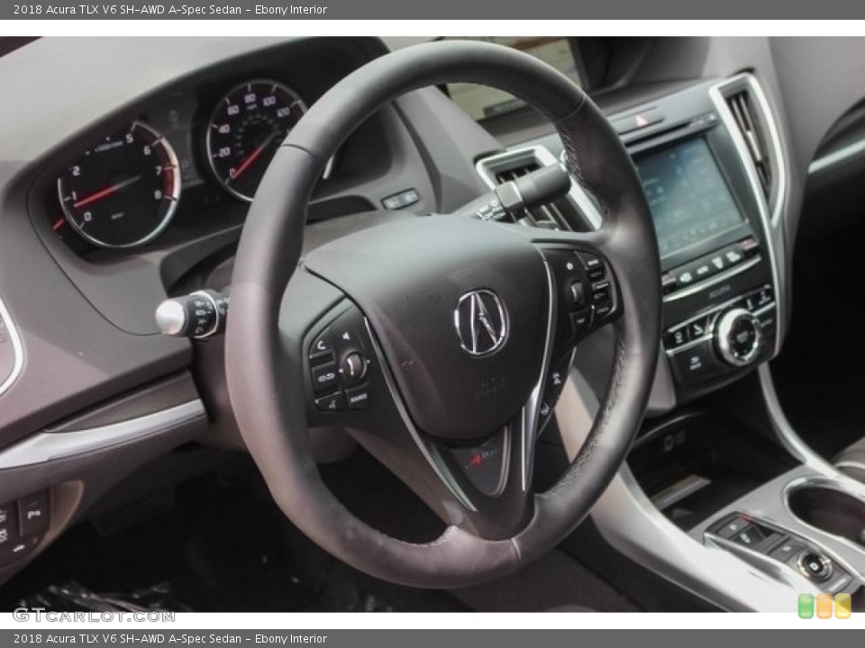 Ebony Interior Steering Wheel for the 2018 Acura TLX V6 SH-AWD A-Spec Sedan #120882596