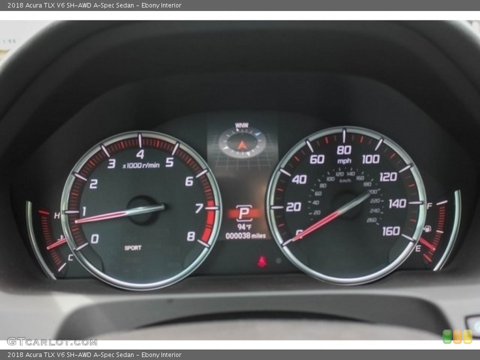 Ebony Interior Gauges for the 2018 Acura TLX V6 SH-AWD A-Spec Sedan #120882662