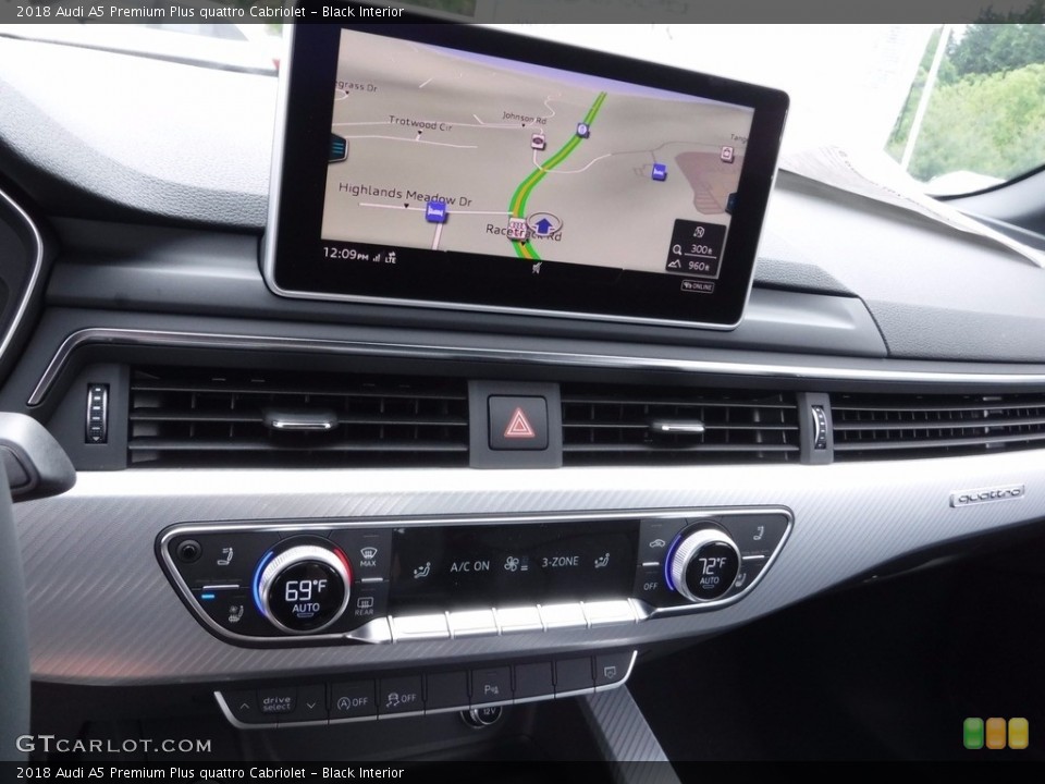 Black Interior Navigation for the 2018 Audi A5 Premium Plus quattro Cabriolet #120891344