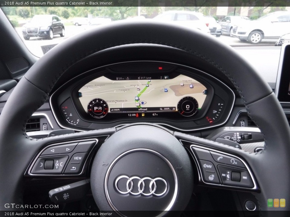 Black Interior Navigation for the 2018 Audi A5 Premium Plus quattro Cabriolet #120891407