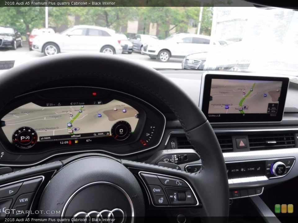 Black Interior Navigation for the 2018 Audi A5 Premium Plus quattro Cabriolet #120891479