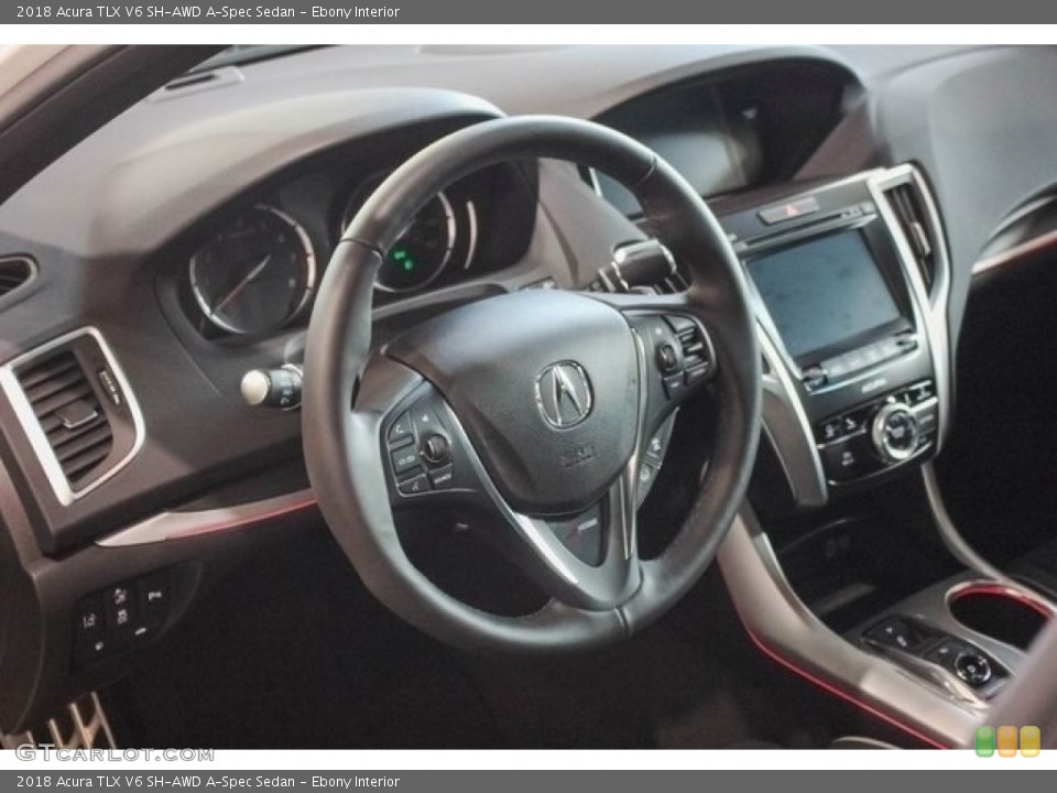 Ebony Interior Steering Wheel for the 2018 Acura TLX V6 SH-AWD A-Spec Sedan #120903077