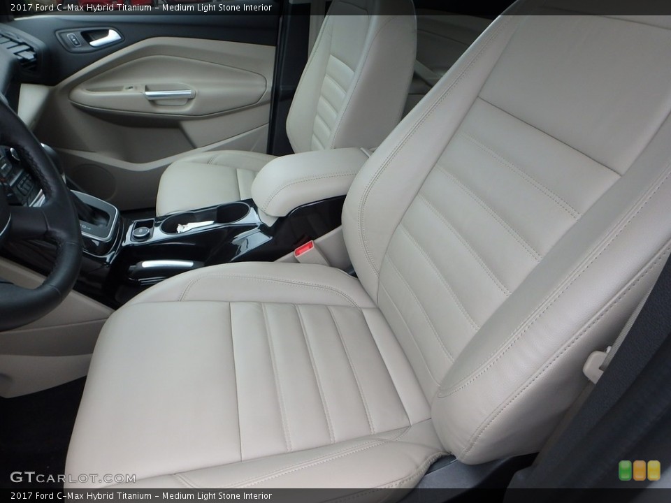 Medium Light Stone Interior Front Seat for the 2017 Ford C-Max Hybrid Titanium #120907556