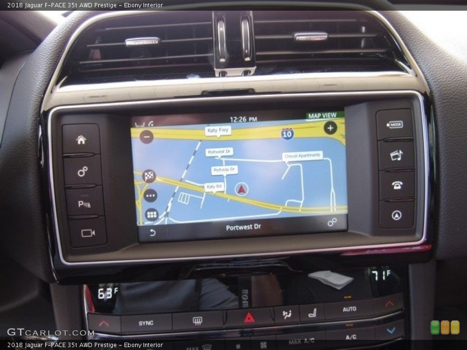 Ebony Interior Navigation for the 2018 Jaguar F-PACE 35t AWD Prestige #120913661