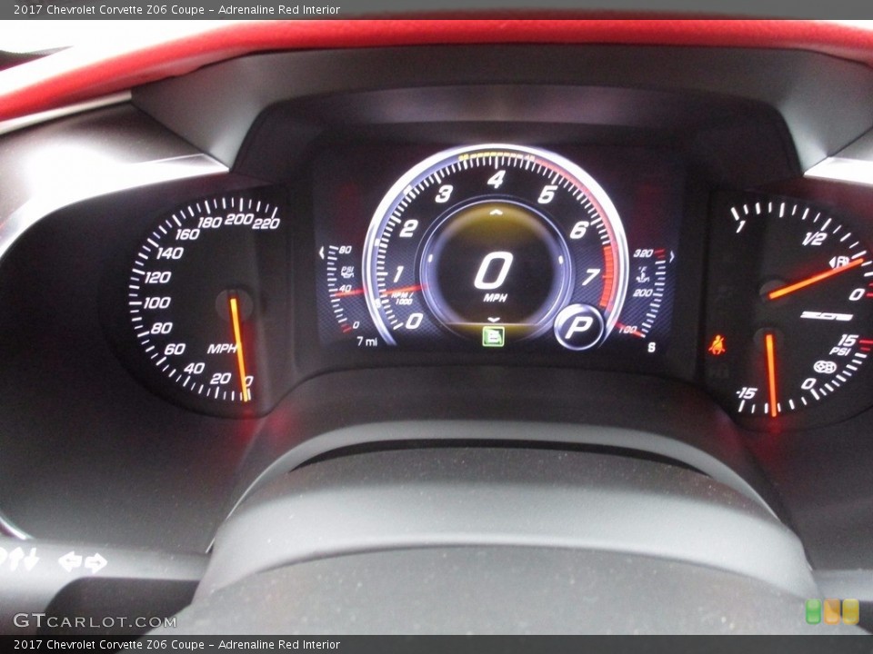 Adrenaline Red Interior Gauges for the 2017 Chevrolet Corvette Z06 Coupe #120915098