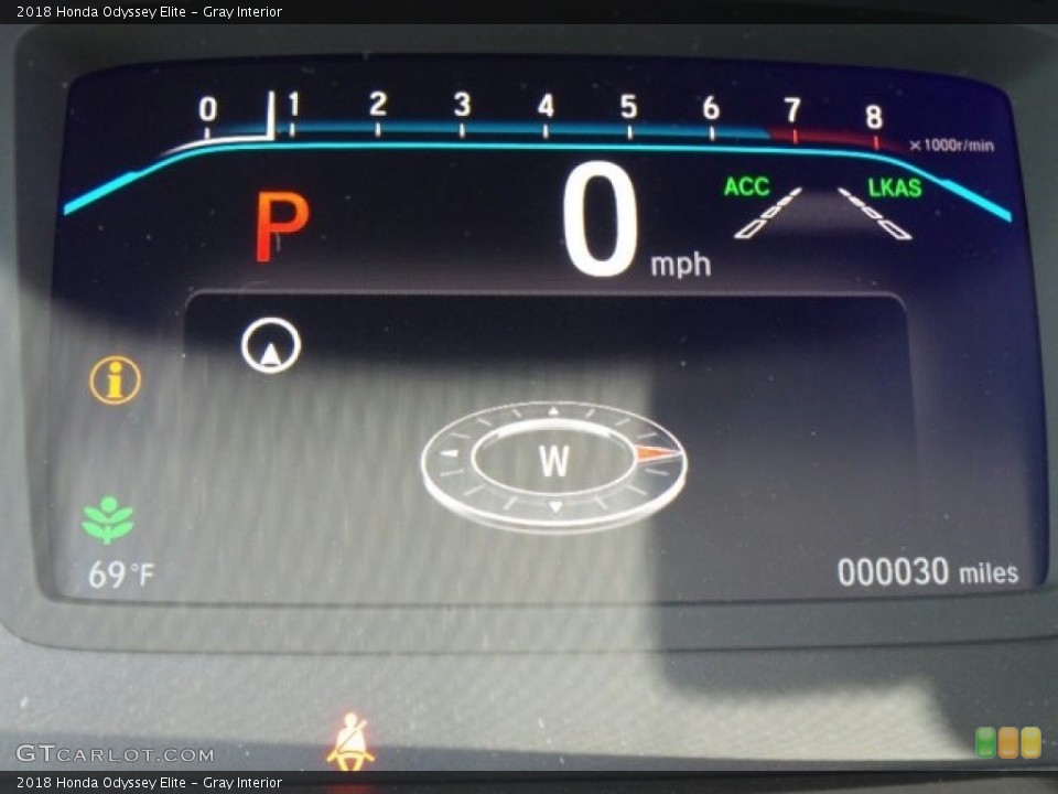 Gray Interior Gauges for the 2018 Honda Odyssey Elite #120925030