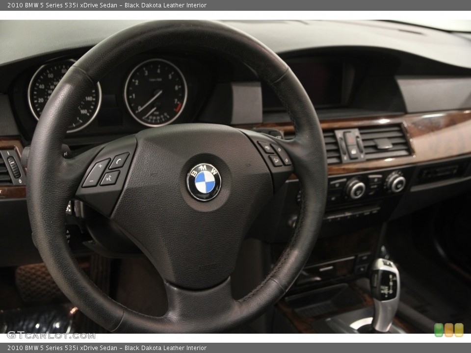Black Dakota Leather Interior Steering Wheel for the 2010 BMW 5 Series 535i xDrive Sedan #120927424