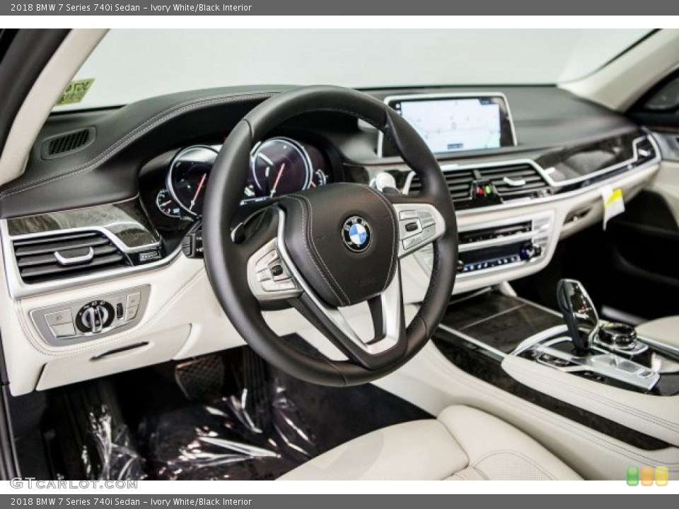 Ivory White/Black Interior Dashboard for the 2018 BMW 7 Series 740i Sedan #120950871