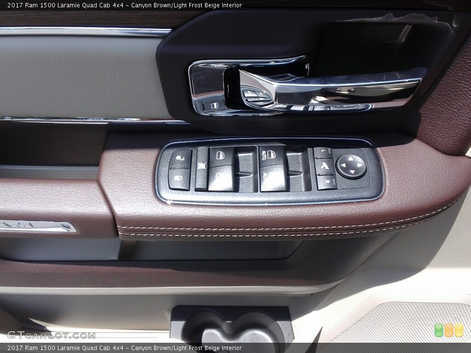 Canyon Brown/Light Frost Beige Interior Controls for the 2017 Ram 1500 Laramie Quad Cab 4x4 #121018515