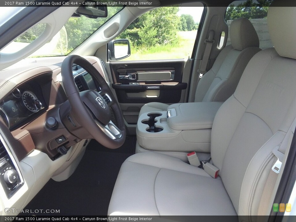 Canyon Brown/Light Frost Beige Interior Front Seat for the 2017 Ram 1500 Laramie Quad Cab 4x4 #121018574