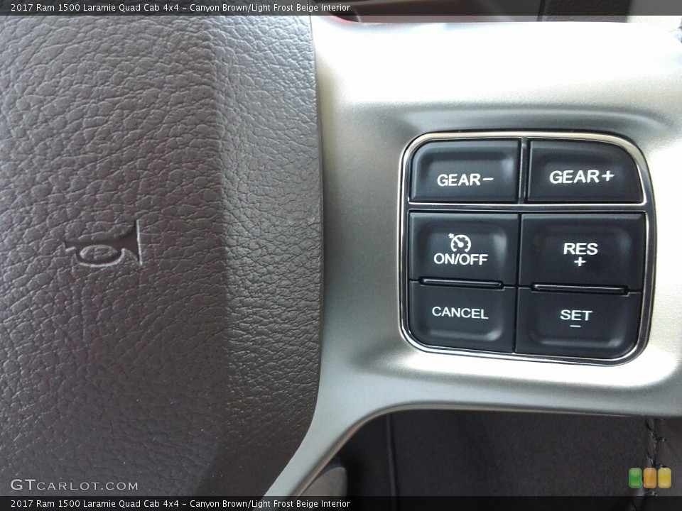 Canyon Brown/Light Frost Beige Interior Controls for the 2017 Ram 1500 Laramie Quad Cab 4x4 #121018803