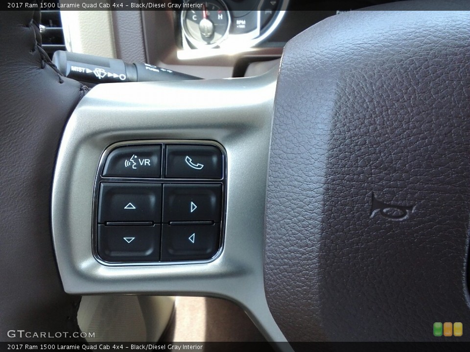 Black/Diesel Gray Interior Controls for the 2017 Ram 1500 Laramie Quad Cab 4x4 #121049357