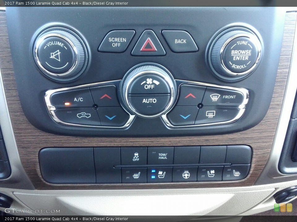 Black/Diesel Gray Interior Controls for the 2017 Ram 1500 Laramie Quad Cab 4x4 #121049566