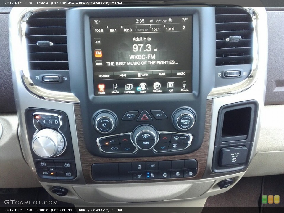 Black/Diesel Gray Interior Controls for the 2017 Ram 1500 Laramie Quad Cab 4x4 #121049642