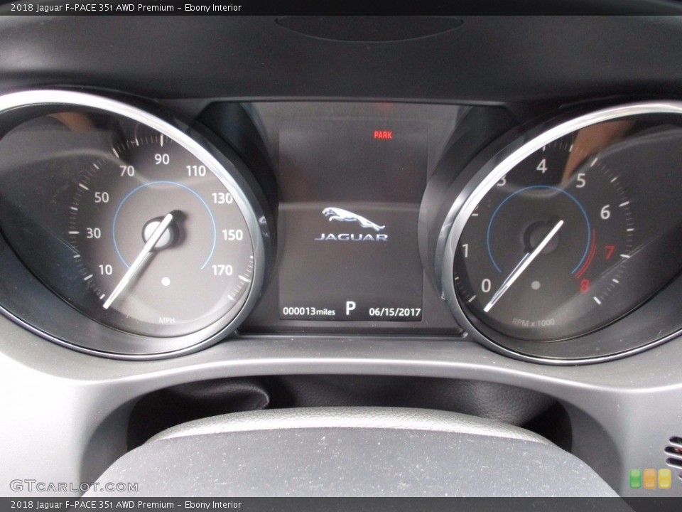 Ebony Interior Gauges for the 2018 Jaguar F-PACE 35t AWD Premium #121068873