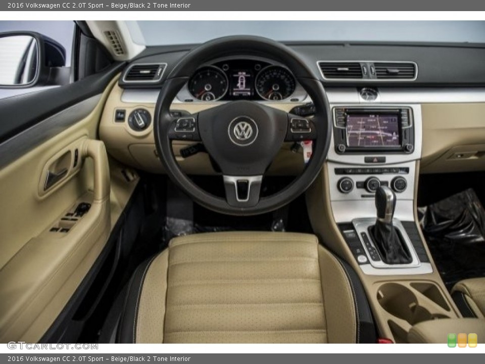 Beige/Black 2 Tone Interior Dashboard for the 2016 Volkswagen CC 2.0T Sport #121071240