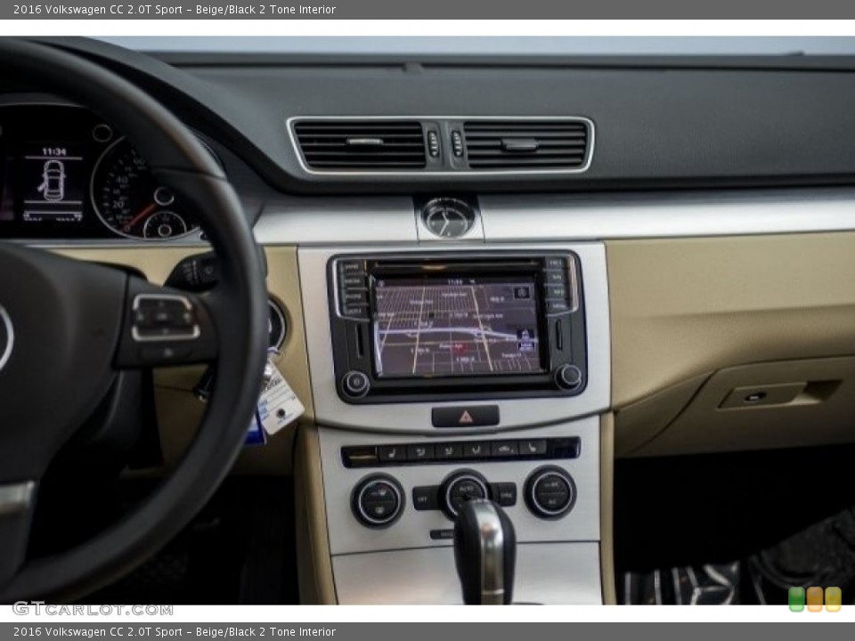 Beige/Black 2 Tone Interior Navigation for the 2016 Volkswagen CC 2.0T Sport #121071255