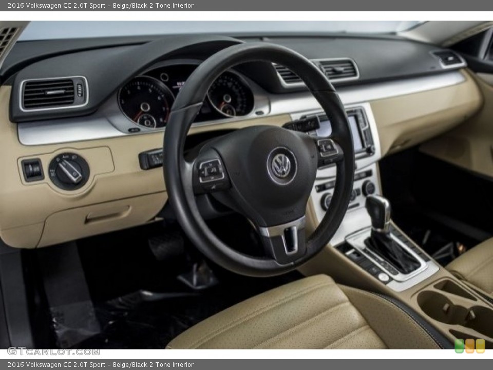 Beige/Black 2 Tone Interior Dashboard for the 2016 Volkswagen CC 2.0T Sport #121071444