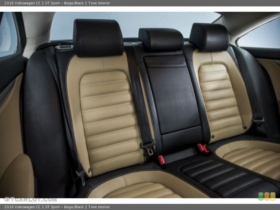 Beige/Black 2 Tone Interior Rear Seat for the 2016 Volkswagen CC 2.0T Sport #121071666