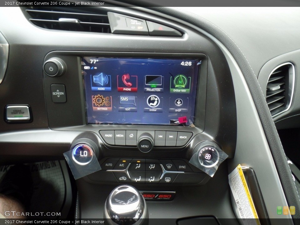 Jet Black Interior Controls for the 2017 Chevrolet Corvette Z06 Coupe #121095458