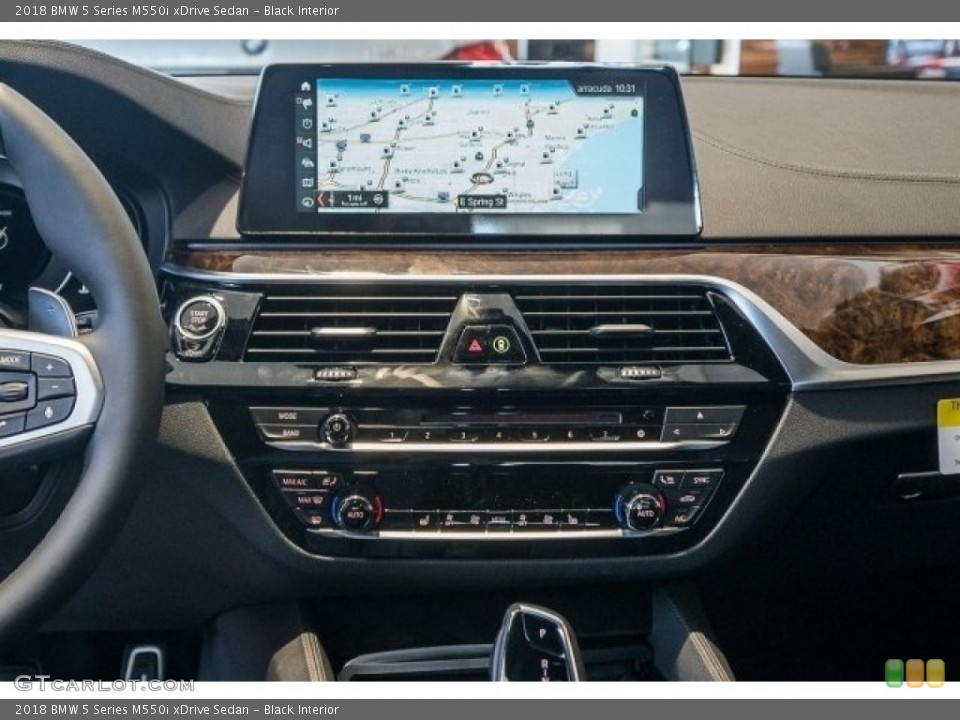 Black Interior Controls for the 2018 BMW 5 Series M550i xDrive Sedan #121131315