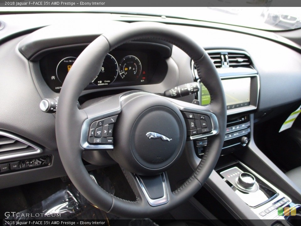 Ebony Interior Steering Wheel for the 2018 Jaguar F-PACE 35t AWD Prestige #121154996