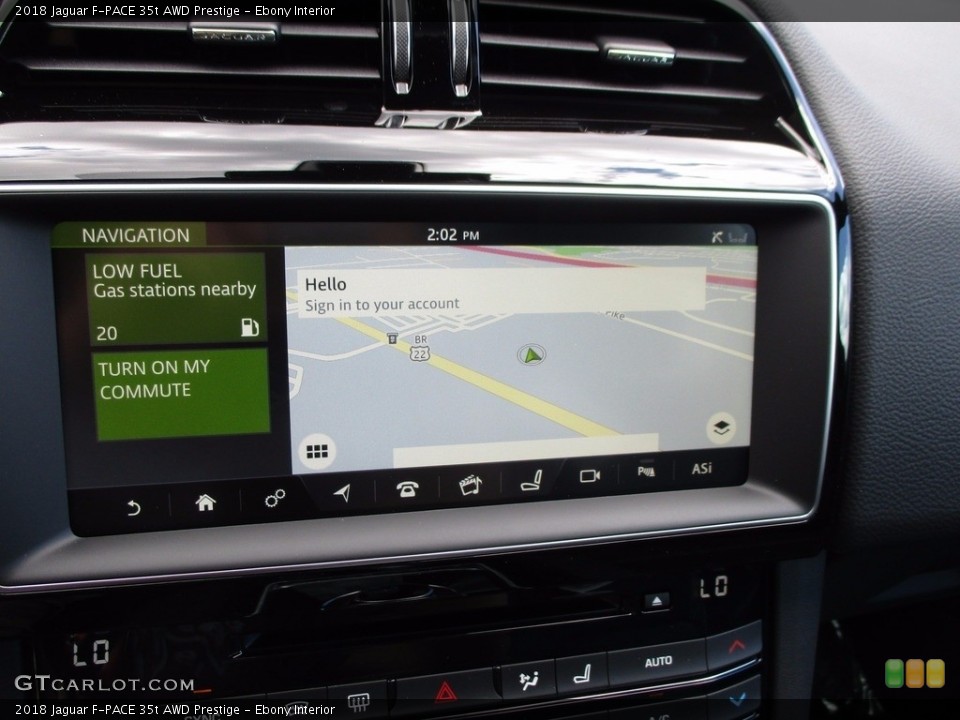 Ebony Interior Navigation for the 2018 Jaguar F-PACE 35t AWD Prestige #121155049