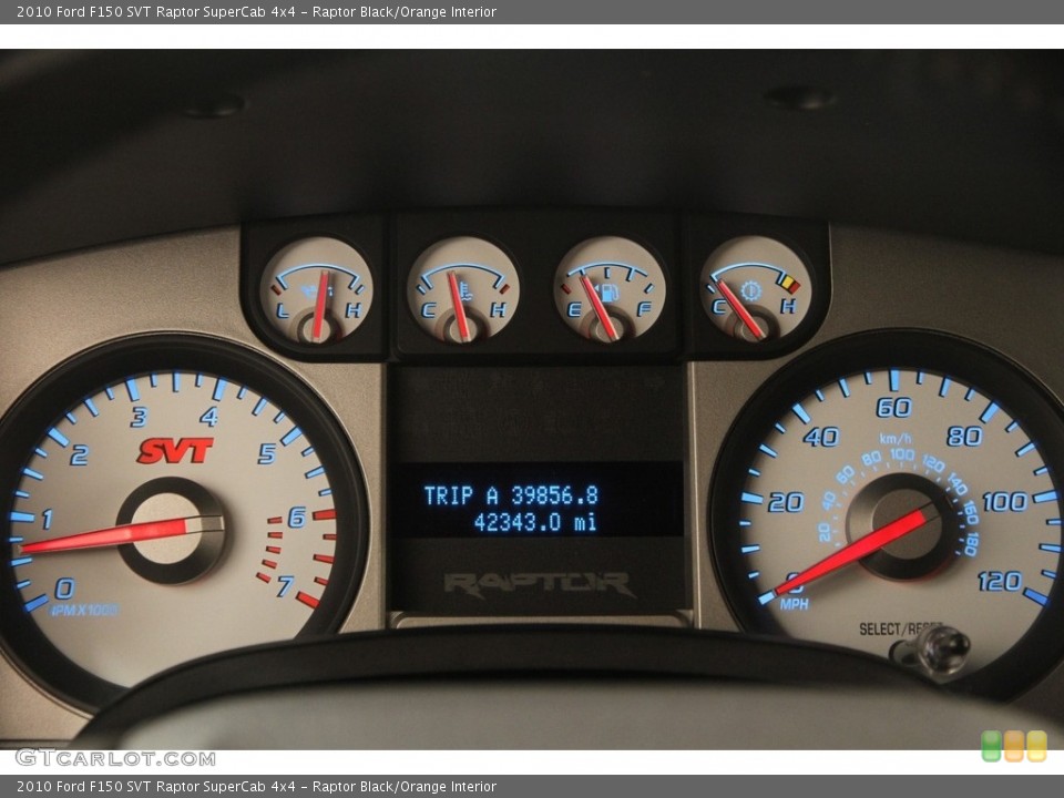 Raptor Black/Orange Interior Gauges for the 2010 Ford F150 SVT Raptor SuperCab 4x4 #121168058