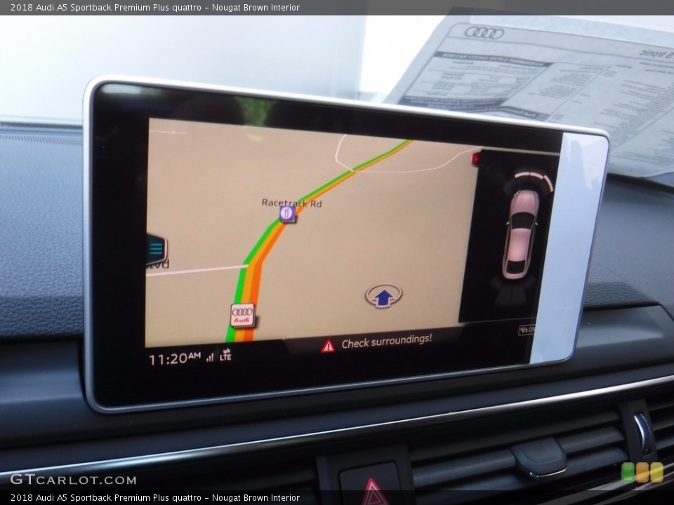 Nougat Brown Interior Navigation for the 2018 Audi A5 Sportback Premium Plus quattro #121175364