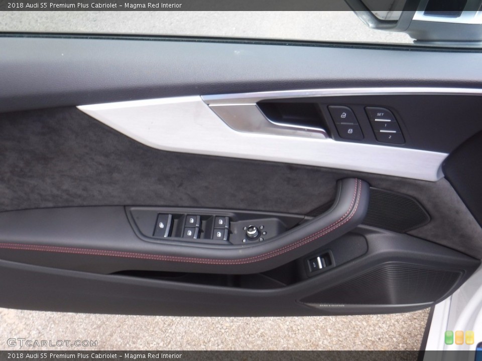Magma Red Interior Door Panel for the 2018 Audi S5 Premium Plus Cabriolet #121176206