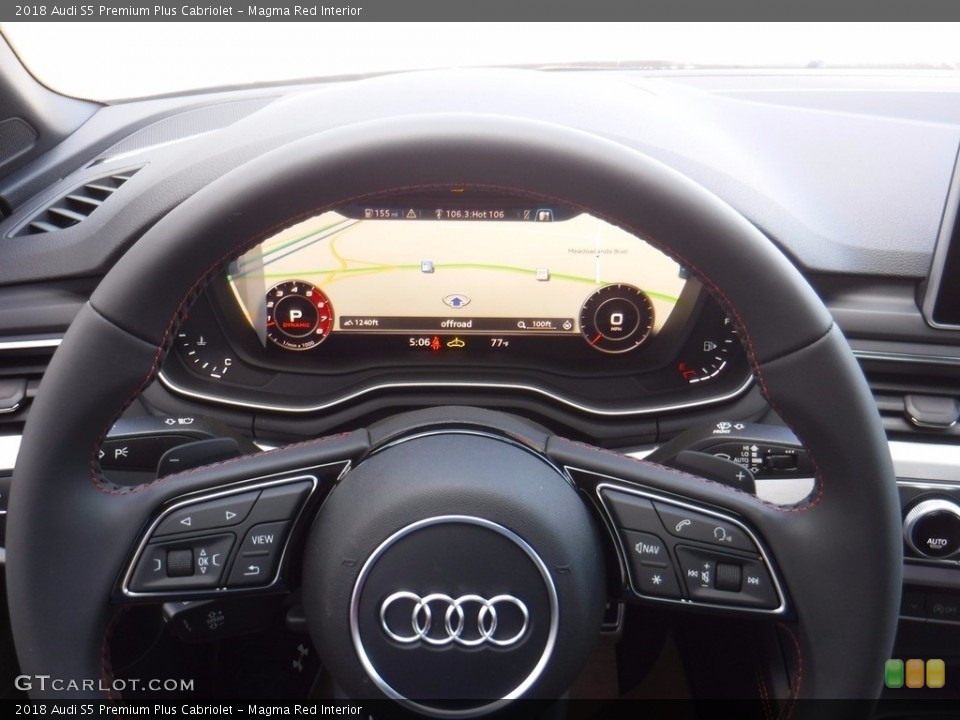 Magma Red Interior Navigation for the 2018 Audi S5 Premium Plus Cabriolet #121176450