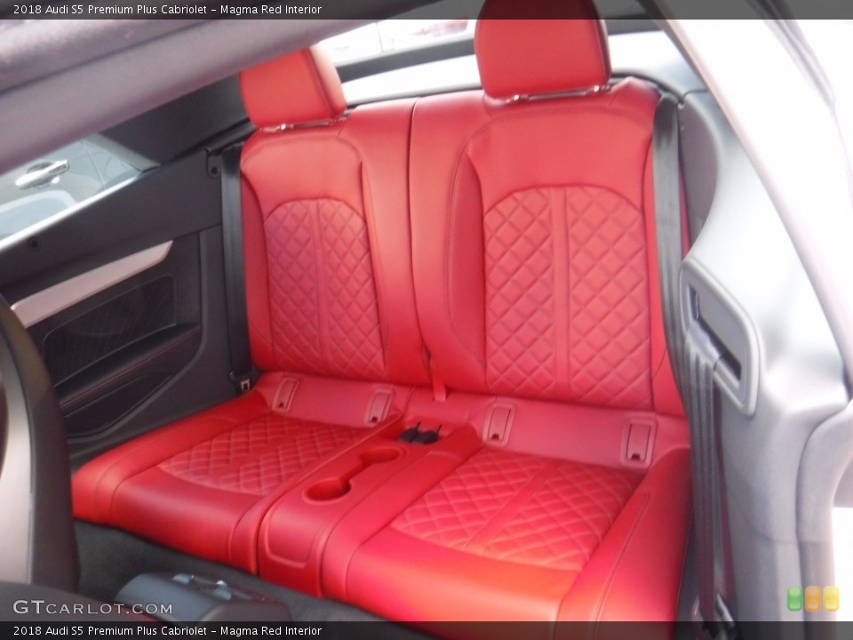 Magma Red Interior Rear Seat for the 2018 Audi S5 Premium Plus Cabriolet #121176585