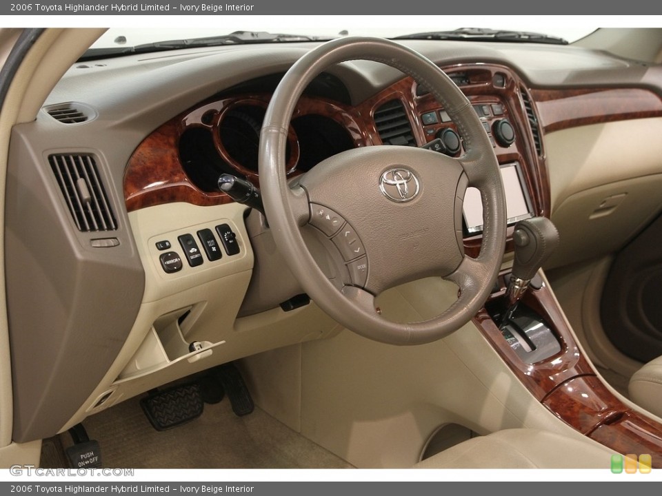 Ivory Beige Interior Dashboard for the 2006 Toyota Highlander Hybrid Limited #121192011
