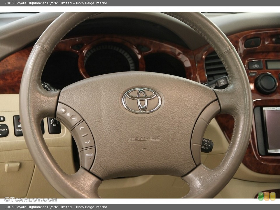 Ivory Beige Interior Steering Wheel for the 2006 Toyota Highlander Hybrid Limited #121192041
