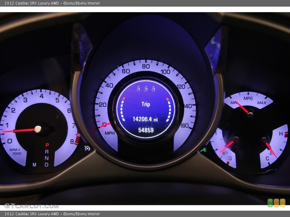 Ebony/Ebony Interior Gauges for the 2012 Cadillac SRX Luxury AWD #121214342