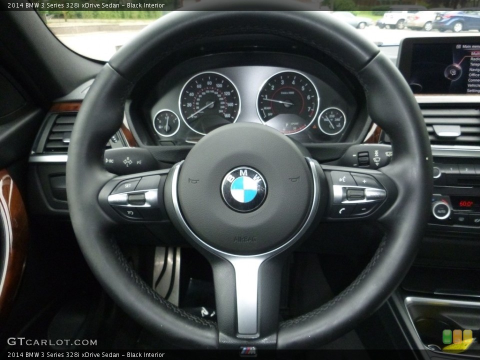 Black Interior Steering Wheel for the 2014 BMW 3 Series 328i xDrive Sedan #121228493
