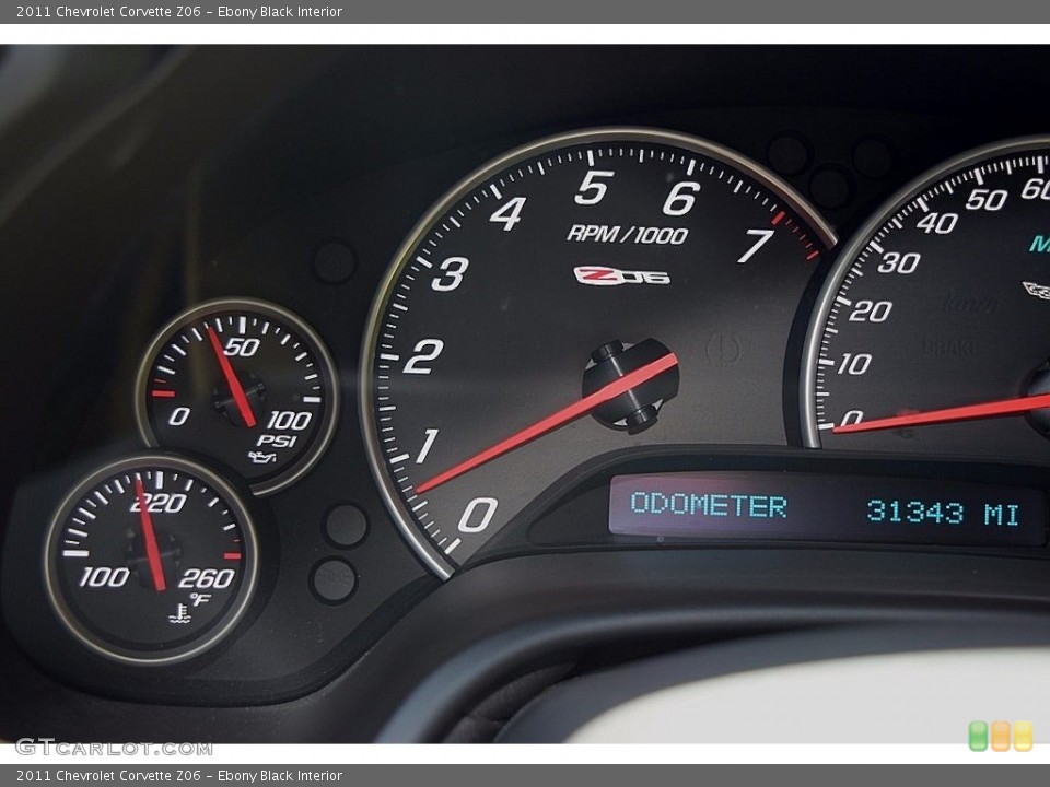 Ebony Black Interior Gauges for the 2011 Chevrolet Corvette Z06 #121261586