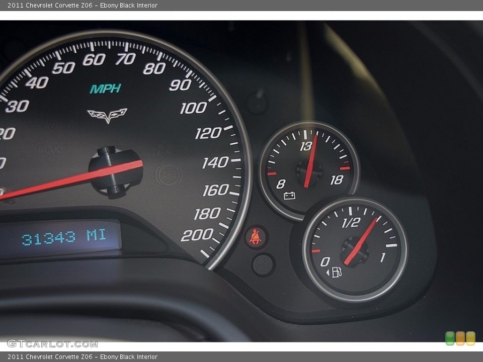Ebony Black Interior Gauges for the 2011 Chevrolet Corvette Z06 #121261604
