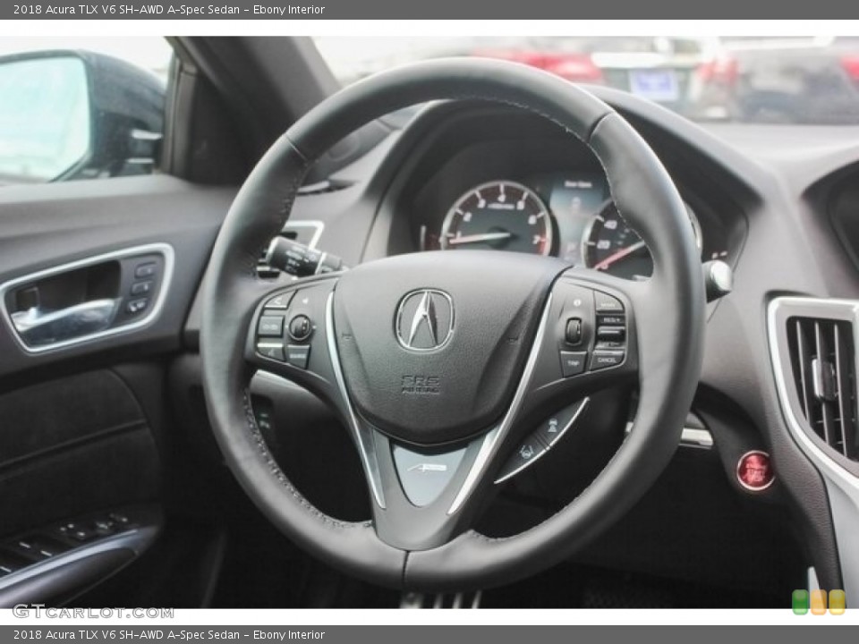Ebony Interior Steering Wheel for the 2018 Acura TLX V6 SH-AWD A-Spec Sedan #121268599