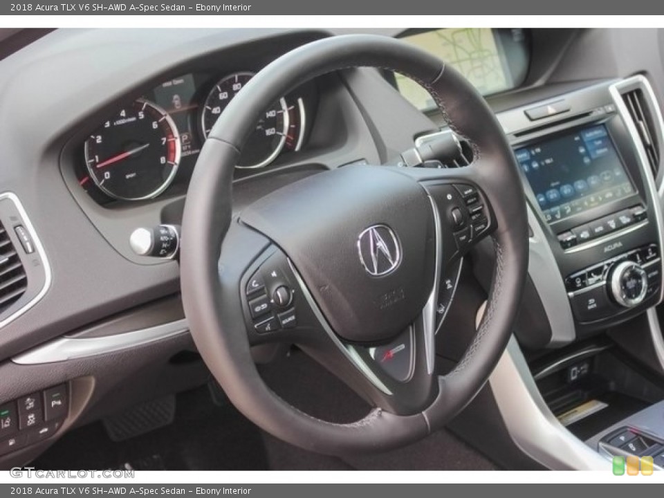 Ebony Interior Steering Wheel for the 2018 Acura TLX V6 SH-AWD A-Spec Sedan #121268714