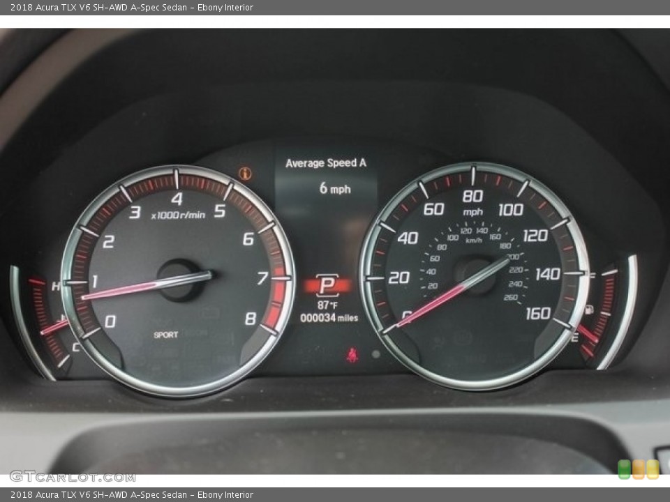 Ebony Interior Gauges for the 2018 Acura TLX V6 SH-AWD A-Spec Sedan #121268898