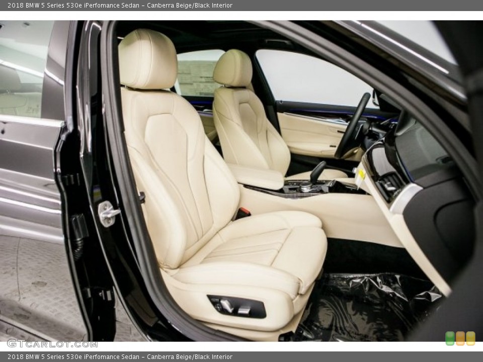 Canberra Beige/Black Interior Photo for the 2018 BMW 5 Series 530e iPerfomance Sedan #121277003