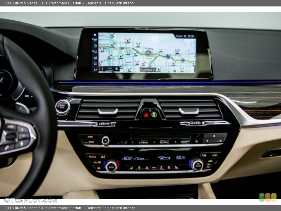 Canberra Beige/Black Interior Controls for the 2018 BMW 5 Series 530e iPerfomance Sedan #121277078