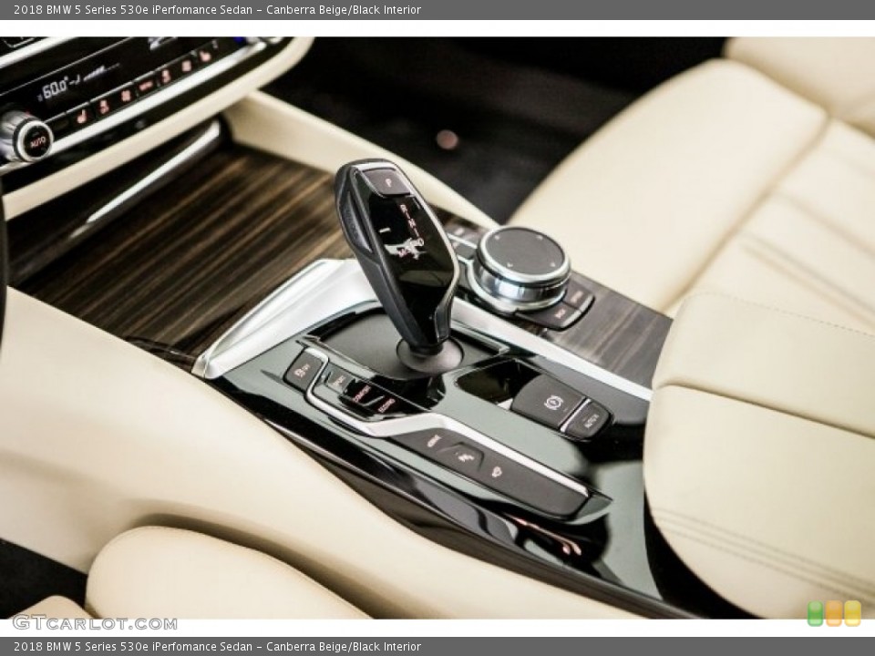 Canberra Beige/Black Interior Transmission for the 2018 BMW 5 Series 530e iPerfomance Sedan #121277102